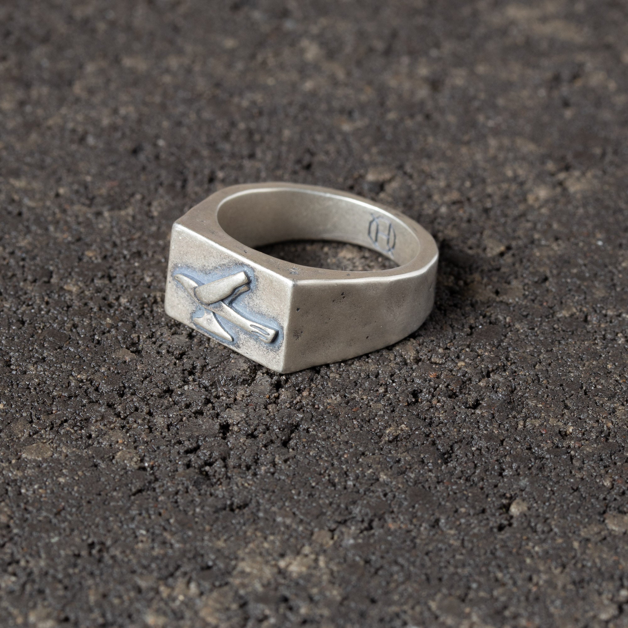 Falcon- Silver Signet Ring.