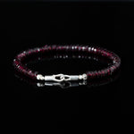Bracelet with dark red garnet beads