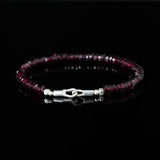Bracelet with dark red garnet beads