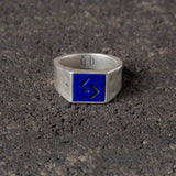 Jera - Silver Signet Ring with Lapis.