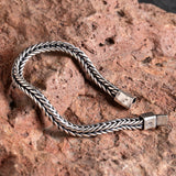 Men's Sterling Silver Spiga Chain Bracelet with Custom Clasp