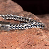 Men's Sterling Silver Spiga Chain Bracelet with Custom Clasp