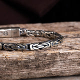 Men's Sterling Silver Borobudur Bracelet with Custom Textured Finish