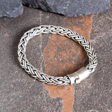 Men's Sterling Silver Padi Bracelet with Custom Textured Finish
