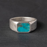 Open Sky - Turquoise and Silver Signet Ring