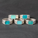 Open Sky - Turquoise and Silver Signet Ring