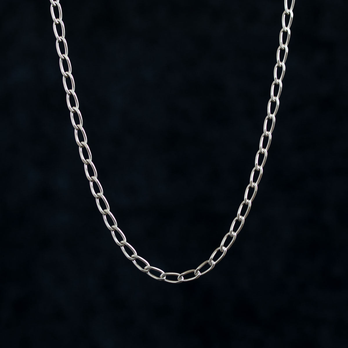 sterling silver long oval cable chain
