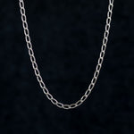 sterling silver long oval cable chain