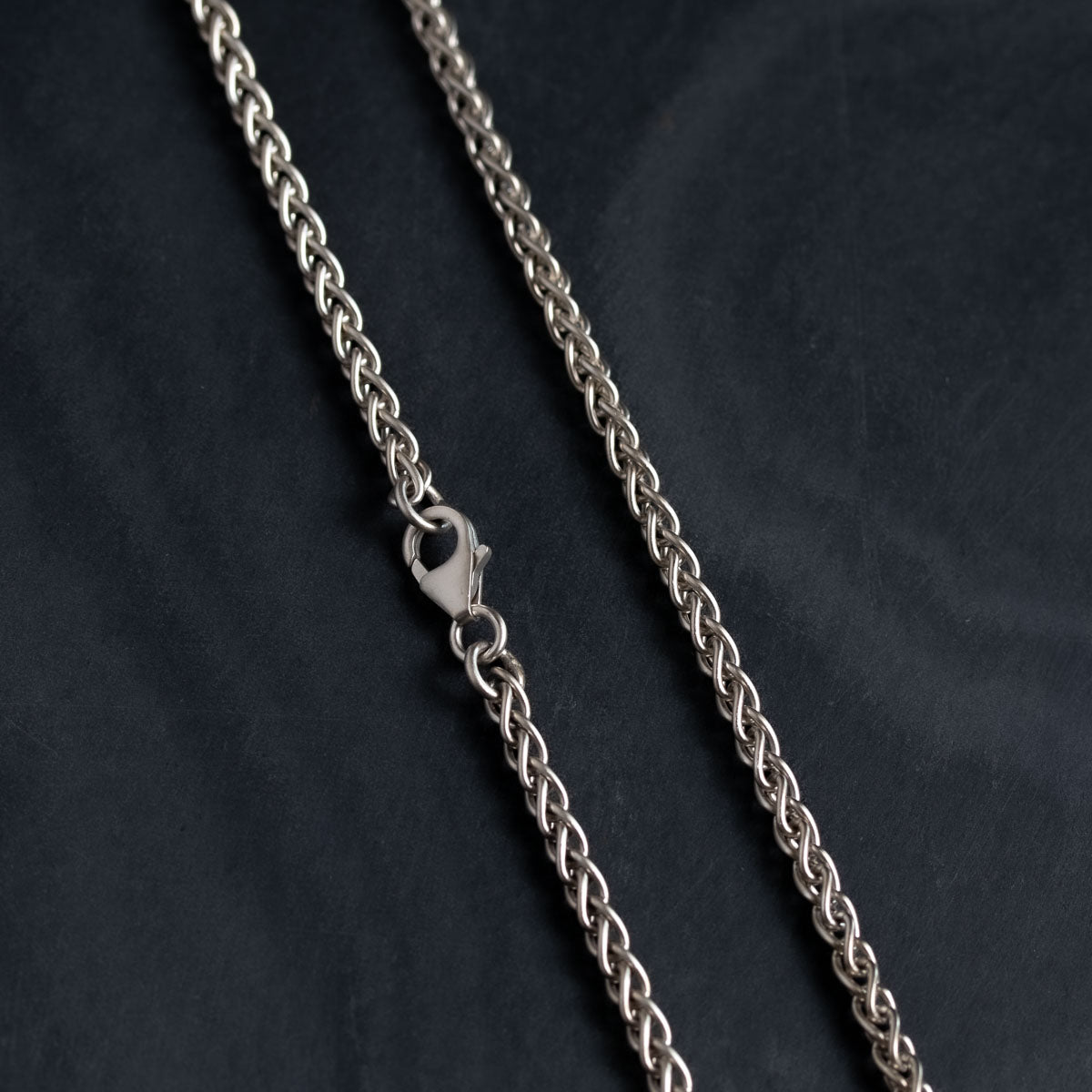 3mm Silver Wheat Chain with Clasp