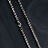 3mm Silver Wheat Chain with Clasp