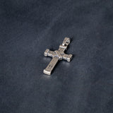 Small textured sterling 925 silver cross pendant