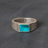 Aurora Blue — Unisex Sterling Silver Turquoise Signet Ring (Coming Soon)