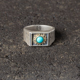 Helios - Sun Signet Ring with Turquoise.