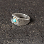 Helios - Sun Signet Ring with Turquoise.