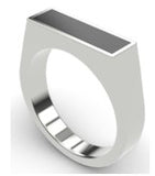 Midnight - Narrow Signet Ring with Onyx