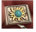 Helios - Sun Signet Ring with Turquoise